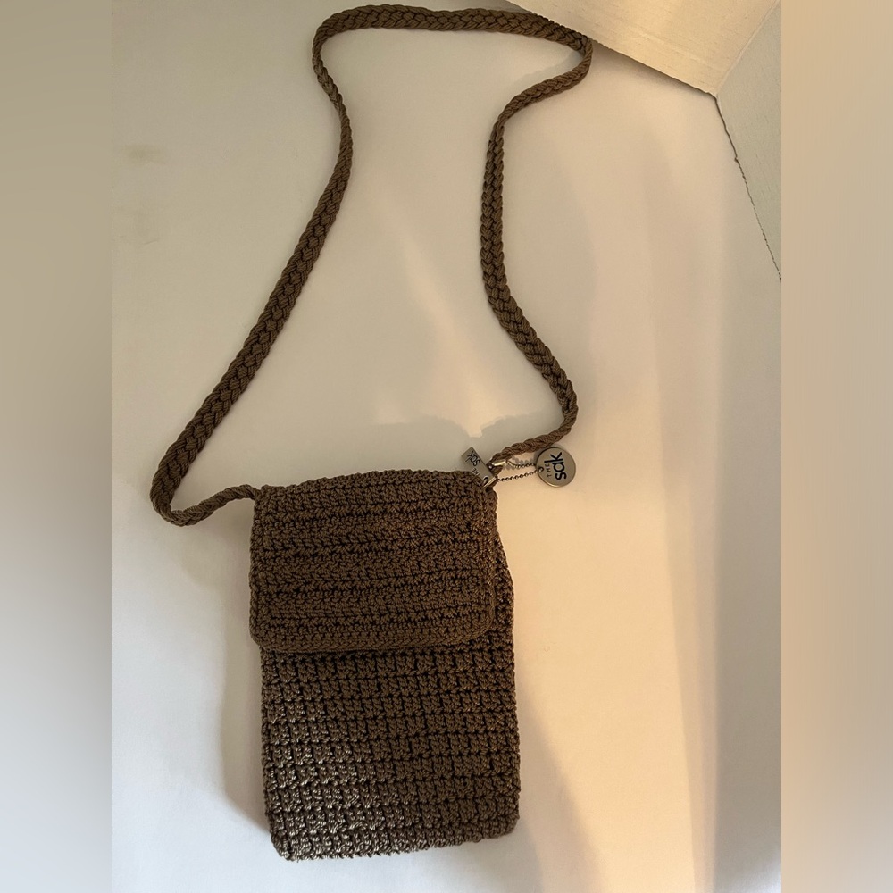 The Sack, Mini crossbody crochet bag.